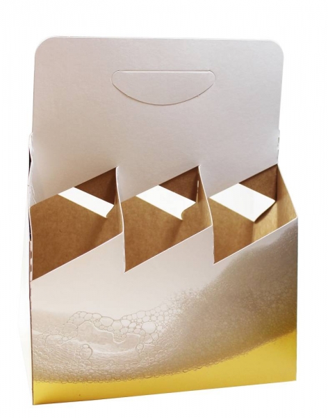 Flaschenträger-Karton 6er Schaumkrone für 6x500ml Bierflaschen für 70mm Durchmesser